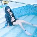 蔚蓝档案 龙华妃咲泳装 Cos正片 | @一只肥皂QWQ